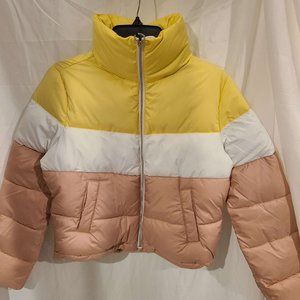 Hollister Colorblock Mockneck Puffer Jacket